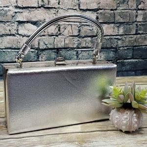 Dova | Vintage 1960s Silver Box Handbag Purse - image 1